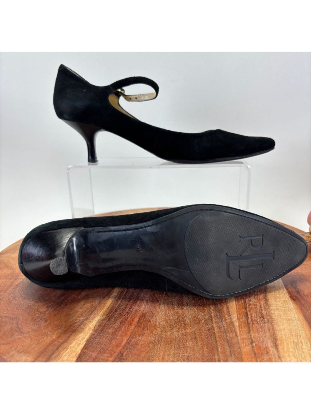 Lauren Ralph Women's Size 7.5 Lanette Black Suede Mary Jane Pump - Picture 5 of 12